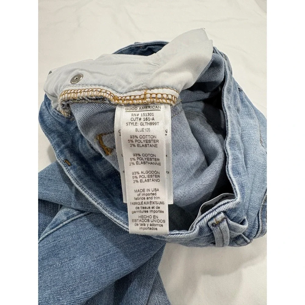 Good American Good Legs Skinny Jean Medium Light Wash Slim Size 00/24 Denim